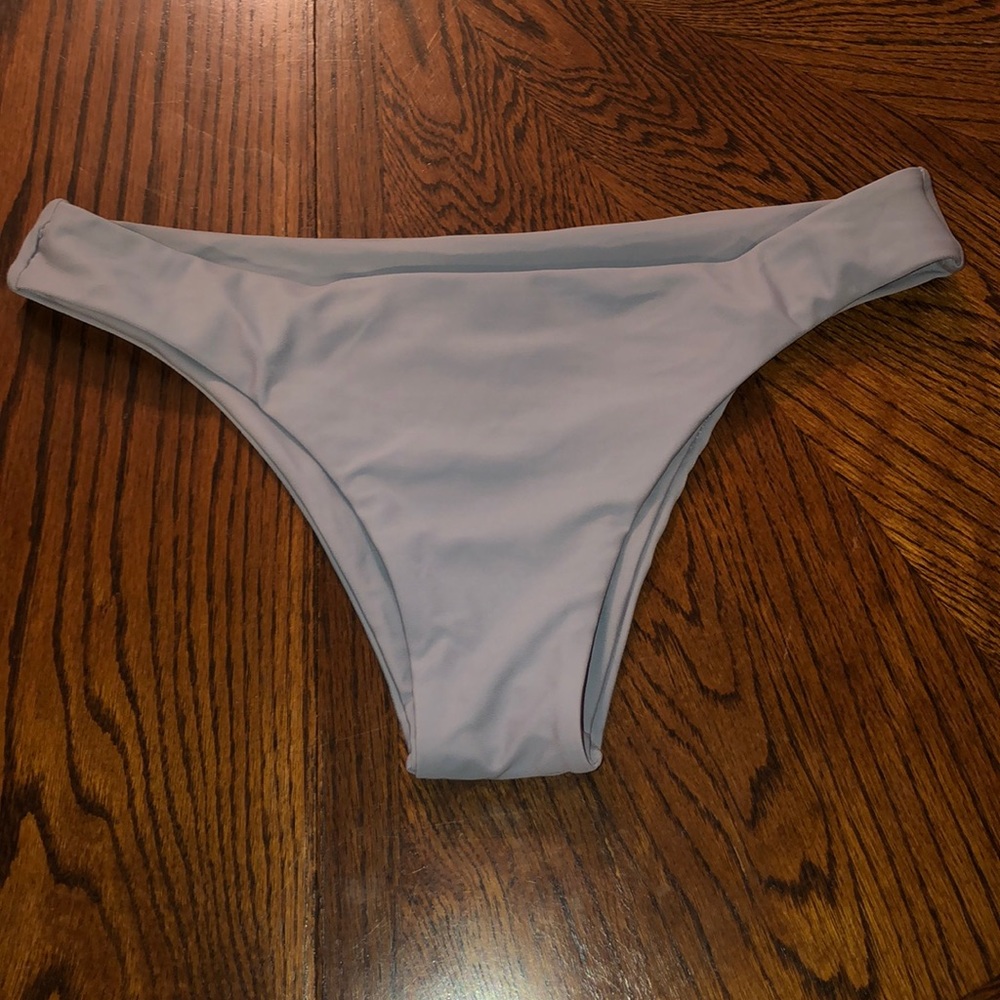 Gray cheeky swim bottoms
